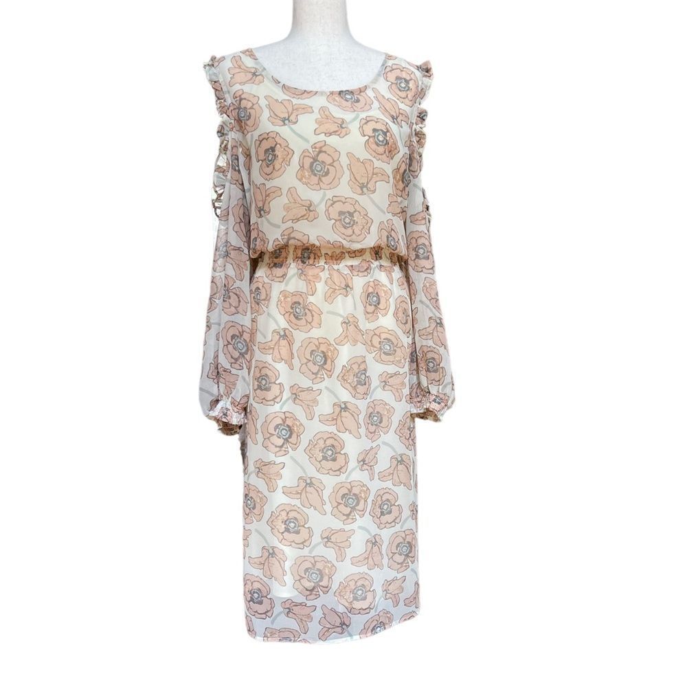 NWT Lucky Brand Floral Long Sleeve Cold Shoulder Date Night Dress PLUS Size 2X - Picture 4 of 16